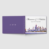 Persoonlijk Paars Chicago Skyline Guest Book Gastenboek (Volledig)