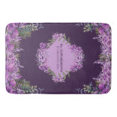 Persoonlijk Paars en Aubergine Bloemendesign Badmat (Voorkant)