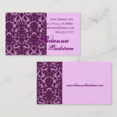 Persoonlijk PAARS en PINK Damask Visitekaartje (Voorkant / Achterkant)