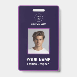 Persoonlijk paars en wit modern professioneel badge
