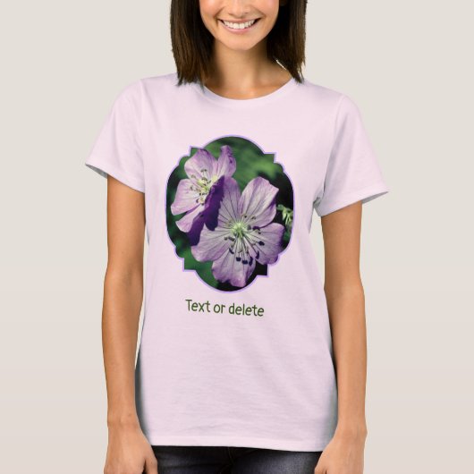 Persoonlijk Paars Geranium Bloemenpaar T-shirt (Voorkant)
