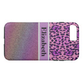 Persoonlijk Paars glitter Rhinestone Case-Mate iPhone Case (Achterkant (Horizontaal))