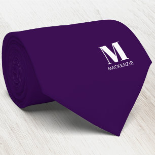 Persoonlijk Paars Initiaal Monogram Wapen Stropdas