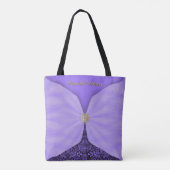 Persoonlijk Paars Juweel Textiel Illusie Tote Bag (Achterkant)