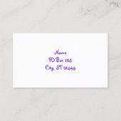 Persoonlijk Paars lichthart op wit Visitekaartje (Achterkant)