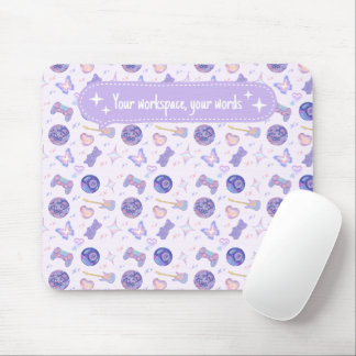 Persoonlijk paars pastel y2k lavendel esthetisch p muismat