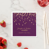 Persoonlijk PAARS PLUM Gold Confetti Wedding Servet (Insitu)
