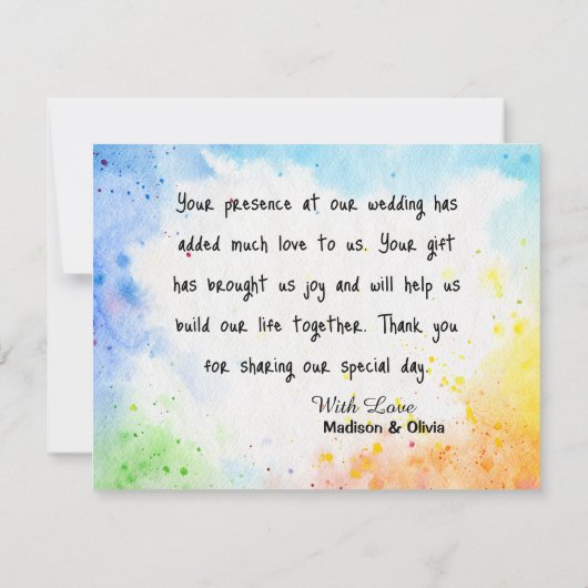 Persoonlijk Paars Roos Hartelijk dank Kaart (Achterkant)