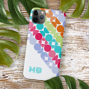 Persoonlijk paars roze aqua retro kunstpatroon Case-Mate iPhone case