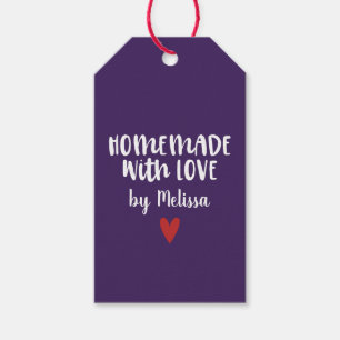 Persoonlijk Paars Thuisgemaakt Met Liefde Hart Cadeaulabel