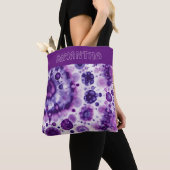 Persoonlijk Paars Violet Roze Batik Kunstpatroon Tote Bag (Dichtbij)