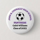 Persoonlijk Paars Voetbalteam Middelbare School Ronde Button 5,7 Cm (Voorkant)