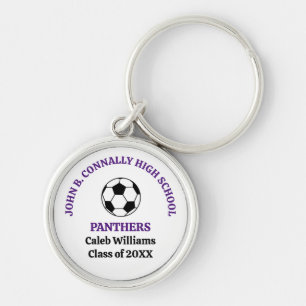 Persoonlijk Paars Voetbalteam Middelbare School Sleutelhanger
