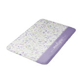 Persoonlijk Paars Wilde Bloem Monogram Badmat (Gekanteld)
