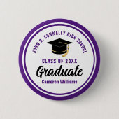 Persoonlijk Paarse Afgestudeerde 2026 Afstudeerfee Ronde Button 5,7 Cm (Voorkant)