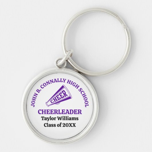Persoonlijk paarse cheerleader op de middelbare sc sleutelhanger (Voorkant)
