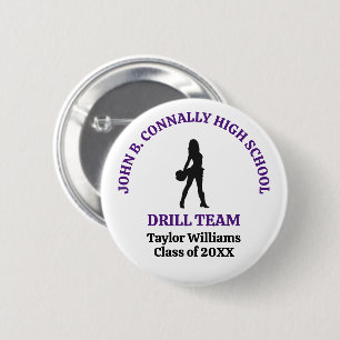 Persoonlijk paarse danser van het drillteam van de ronde button 5,7 cm