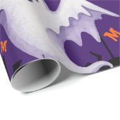 Persoonlijk Paarse Geest Kindernaam Monogram Cadeaupapier (Rol Hoek)