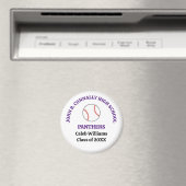 Persoonlijk paarse honkbalspeler op de middelbare magneet (Insitu (Vaatwasser))