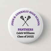 Persoonlijk Paarse Lacrosse-team Middelbare School Ronde Button 5,7 Cm (Voorkant)