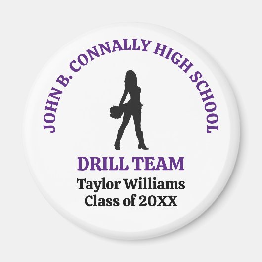 Persoonlijk Paarse Middelbare School Drill Team Da Magneet (Voorkant)
