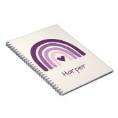 Persoonlijk Paarse Regenboog Monogram Notitieboek (Rechterzijde)