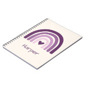 Persoonlijk Paarse Regenboog Monogram Notitieboek (Linkerzijde)
