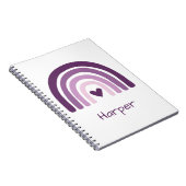 Persoonlijk Paarse Regenboog Monogram Notitieboek (Rechterzijde)