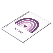 Persoonlijk Paarse Regenboog Monogram Notitieboek (Linkerzijde)
