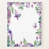 Persoonlijk paarse vlinder bloemenframe planner (Achterkant)