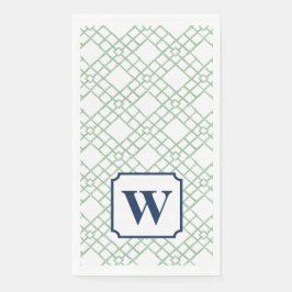 Persoonlijk Palm Beach Groen Lattice Monogram Servet