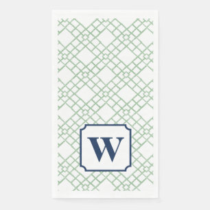 Persoonlijk Palm Beach Groen Lattice Monogram Servet
