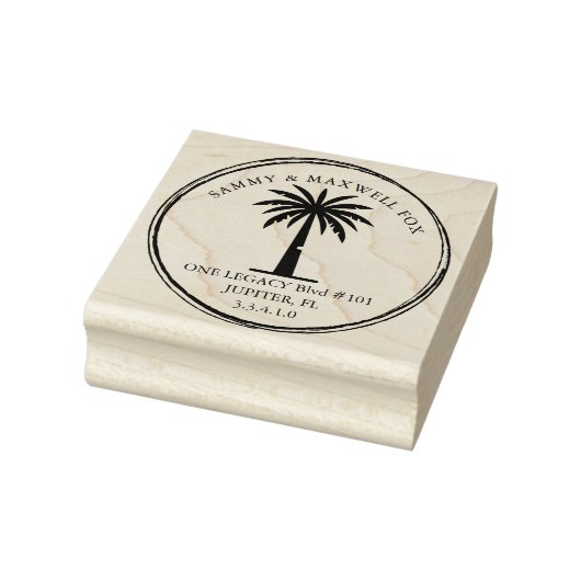 Persoonlijk palmboom retouradres rubberstempel (Stempel)