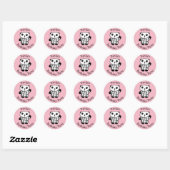 Persoonlijk Pandy de Panda verjaardagsfeestje Ronde Sticker (Vel)