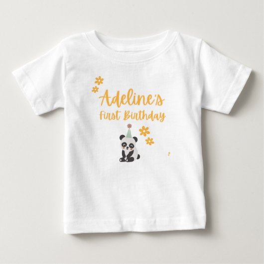 Persoonlijk Pandy Eerste Verjaardag T-Shirt (Voorkant)