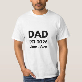 Persoonlijk papa EST 2026 T-shirt met namen van ki