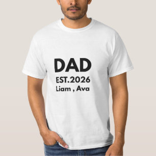 Persoonlijk papa EST 2026 T-shirt met namen van ki