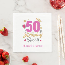 Persoonlijk papier 50e verjaardag servet
