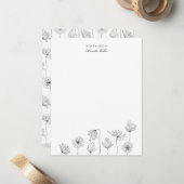 Persoonlijk papieren briefkaart met klaproos bloem (Voorkant / Achterkant in situ)