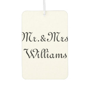 Persoonlijk, pas familienaam aan Mr. & Mrs Black Luchtverfrisser