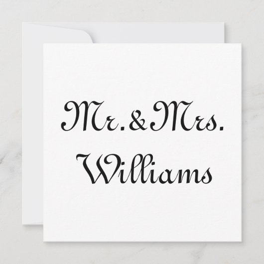 Persoonlijk, pas familienaam aan Mr. & Mrs Card (Voorkant)