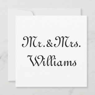 Persoonlijk, pas familienaam aan Mr. & Mrs Card