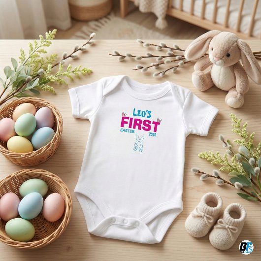 Persoonlijk Pasen 2026 Cute Bunny Bum Romper
