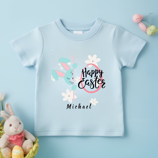 Persoonlijk Pasen Blauwe Konijn T-Shirt
