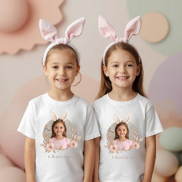 Persoonlijk Pasen Konijn Foto Kinderen T-Shirt