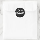 Persoonlijk Pasgetrouwd Honeymoon Net Getrouwd Ronde Sticker (Tas)