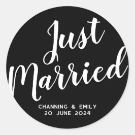Persoonlijk Pasgetrouwd Honeymoon Net Getrouwd Ronde Sticker