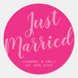 Persoonlijk Pasgetrouwd Honeymoon Net Getrouwd Ronde Sticker