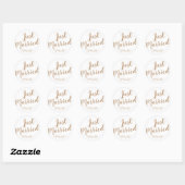 Persoonlijk Pasgetrouwd Honeymoon Net Getrouwd Ronde Sticker (Vel)