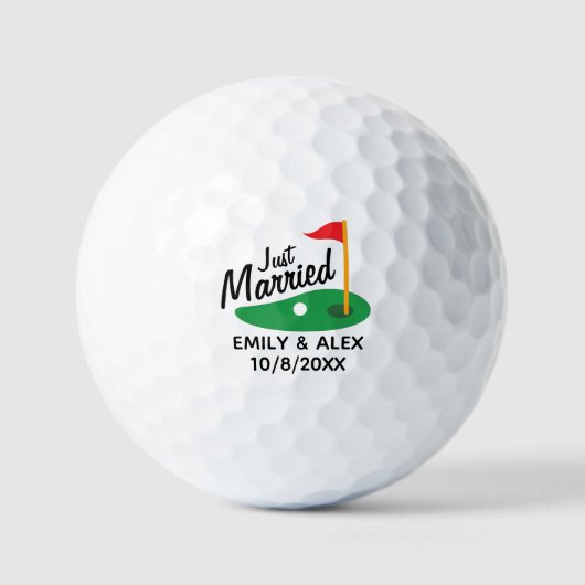 Persoonlijk Pasgetrouwd Trouwfeest Golfballen (Voorkant)
